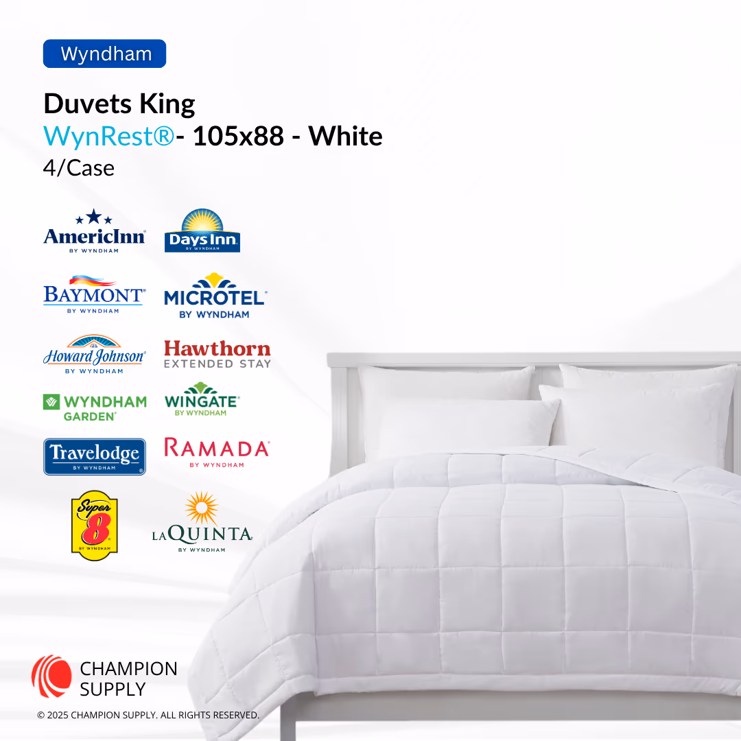 Wynrest Duvet King 105x88, 61 Oz, White, Case of 4